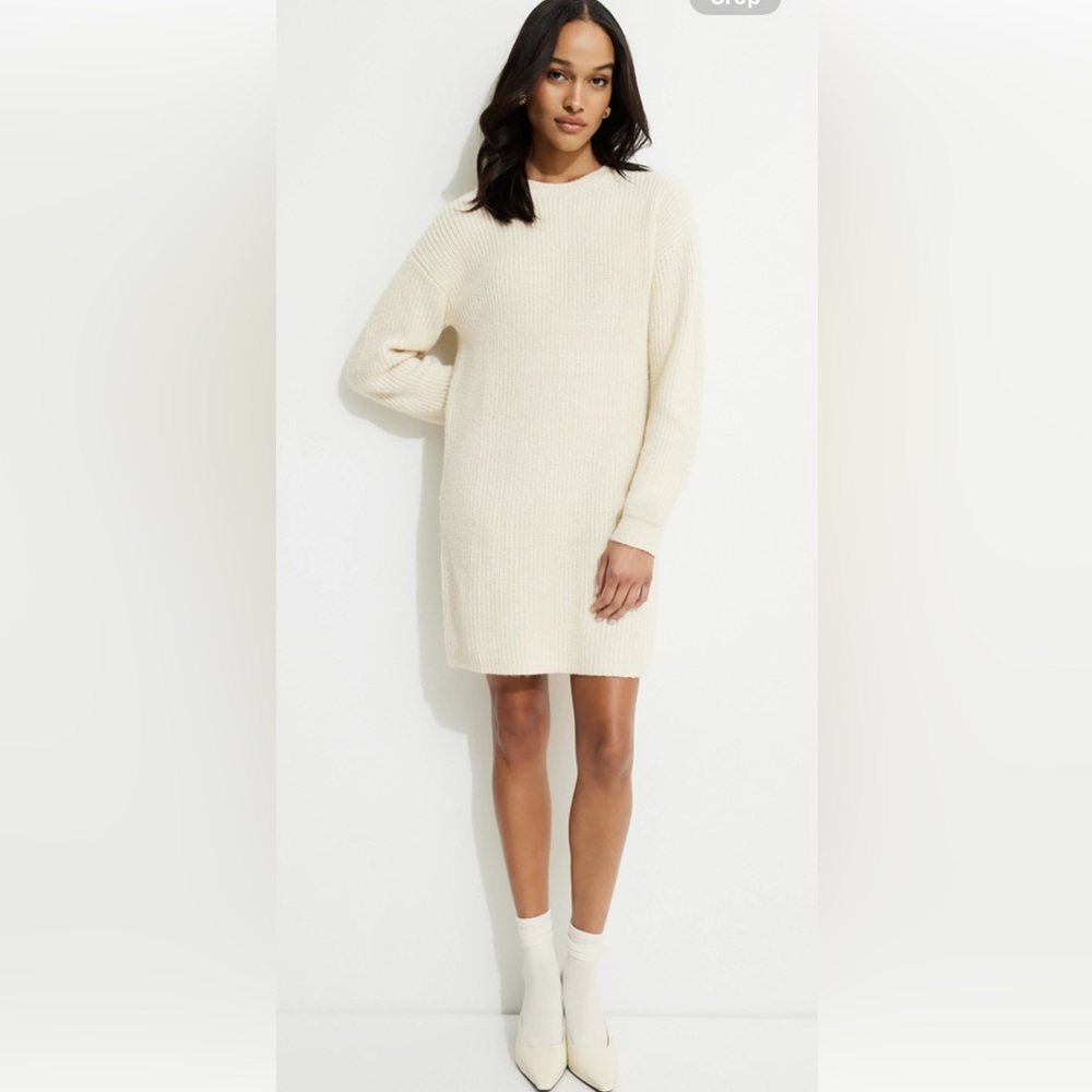 Hollister Cream Long Sleeve Dress